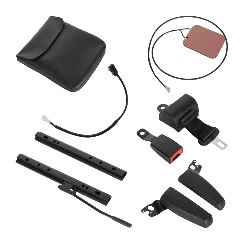 BF1-2 Siège de chariot élévateur à dossier rabattable en vinyle noir économique pour flottes de véhicules d'entrepôt