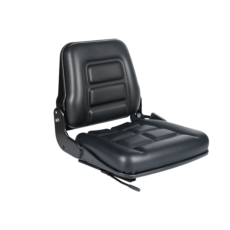 BF1-2 Siège de chariot élévateur à dossier rabattable en vinyle noir économique pour flottes de véhicules d'entrepôt